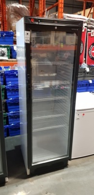 1 X TEFCOLD GLASS DOOR DISPLAY FRIDGE - MODEL SC381- SIZE - 185CM X 65CM X 60CM