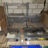 3 PIECE MIXED LOT TOP INCLUDE - 1X LINCAT TWIN BOILING RING 1X LINCAT BOILING RING AND 1X STAINLESS STEEL SHELVES WITH TRAYS