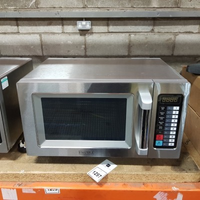 1 X EMPIRE COMMERCIAL MICROWAVE OVEN 25LITRE 1000W