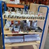 3 SHELVES MIXED LOT CONTAINING SPEEDWRAP 450 PROFESSIONAL CUTTING BLADE - CATERING DISPENSER 450 CUTTING BLADE - VARIOUS BOWLS - GLASS JAR - GLASS WATER JUGS - SMALL STAINLESS STEEL JUGS - CHEESE GRATER ETC