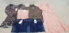 25 X BRAND NEW MIXED CLOTHING LOT TO INCLUDE DOROTHY PERKINS PETITE FLORAL MIDI DRESS - DOROTHY PERKINS TURTLE NECK SWEATER - F&F FRILLY TOPS - TOPSHOP PINK MINI DRESS AND MISS SELFRIDGES PETITE MINI DRESS ETC - ALL IN VARIOUS SIZES