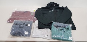 13 X BRAND NEW MIXED CLOTHING LOT CONTAINING WEIRD FISH RAMIE BONDED POPOVER HOOSIE IN GREY ( SIZE UK 14 ) - WEIRD FISH NEMARK GRID FLEECE ( 5 xl / 3 xl ) - BRAVE SOUL V NECK SWEATSHIRT ( SIZE XL ) ETC