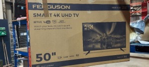 1 X BOXED FERGUSON 50 SMART 4K UHD TV ( MODEL F5022RTX4K) - GRADE A-