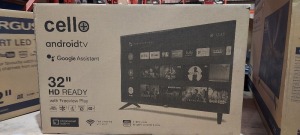 1 X BOXED CELLO 32 ANDROID TV HD READY ( SERIAL NUMBER : SNCB88200236) - GRADE A-