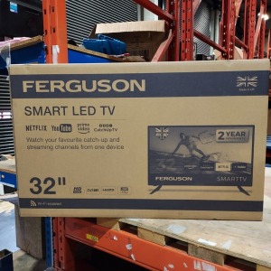 1 X BOXED FERGUSON 32 SMART LED TV( MODEL : F3220RTS) - GRADE A-