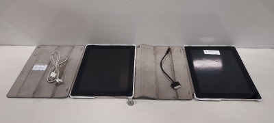 2 X APPLE I PADS TABLETS - 16 GB STORAGE - INCLUDES CASE AND CHARGE CABLE ( NO POWER BRICK )