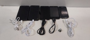 5 X WORKING SMART PHONES TO INCLUDE 4 X MICROSOFT - 1 X NOKIA - 1 X SAMSUNG ( WITH CHARGE CABLES ) - NO POWER BRICKS