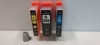 APPROX 500 + BRAND NEW CANON INK CARTRIDGES TO INCLUDE MODELS : C-526Y / C-520BK / C-550XLBK - IN 3 BOXES