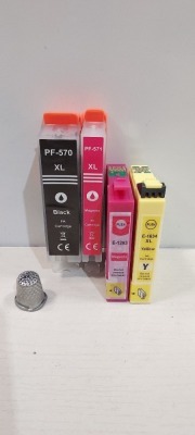 APPROX 500 + BRAND NEW CANON INK CARTRIDGES TO INCLUDE MODELS : C-550XLBK / PF-571XLM - IN 2 BOXES