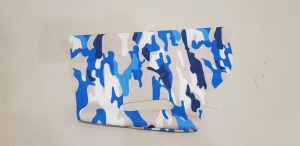 100 X BRAND NEW PET TSHIRTS WITH BLUE CAMO DESIGN - IN SIZES SMALL / MEDIUM & LARGE