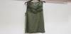 90 X BRAND NEW DELABELED KHAKI VESTS TOPS - IN BREAKDOWN SIZES FROM XXS - XXL