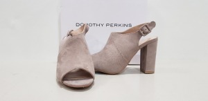 16 X BRAND NEW DOROTHY PERKINS SAVO TAUPE HEELED SANDALS - SIZE UK 5 - (RRP £28.00pp)