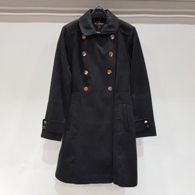 15 X BRAND NEW MISS SELFRIDGE BLACK BUTTONED COAT - SIZE UK 12 - RRP £59.00pp