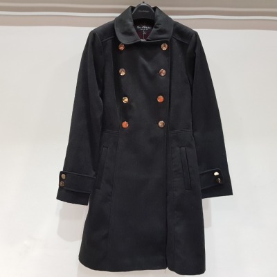 12 X BRAND NEW MISS SELFRIDGE BLACK BUTTONED COAT - SIZE UK 8 - RRP £59.00pp