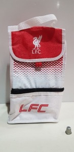 48 X BRAND NEW OFFICIAL LIVERPOOL FC FADE INSULATED 2 POCKET LUNCHBAG ( IN 2 BOXES )