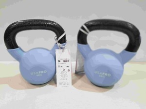 20 X BRAND NEW USA PRO 6KG KETTLE BELLS (10 PAIRS) RRP-£35.99 PP - RRP £ 71.98 FOR PAIR - TOTAL RRP £ 719.80 - PLEASE NOTE SOME HAVE MINOR SCRUFFS - PICK LOOSE