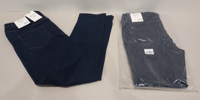 35 X BRAND NEW DOROTHY PERKINS ELLIS VERSATILE SLIM INDIGO COLOURED JEANS - SIZE UK 14L - RRP £15.00 PAIR - TOTAL £525 - IN 3 TRAYS