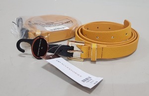 150 X BRAND NEW DOROTHY PERKINS YELLOW BELTS - IN VARIOUS SIZES (M-XL) - RRP £5.00 - TOTAL £1125 - PICK 1/2 TRAYS