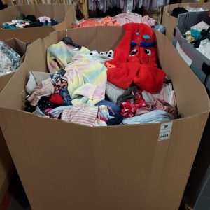 1 FULL PALLET BOX OF MIXED CLOTHING TO INCLUDE PYJAMA SETS / ONESIES / DRESSING GOWNS - ETC ALL IN VARIOUS STYLES AND SIZES