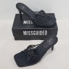 15 X BRAND NEW BOXED MISSGUIDED ROPE SOLE KNOTTED HEELED SANDALS - ALL IN BLACK - ALL IN ( SIZE UK 5 / EU 38 )