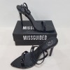 13 X BRAND NEW BOXED MISSGUIDED POINTED TOE BARELY THERE PATENT HEELS - ALL IN BLACK - IN MIXED SIZES TO INCLUDE 8 X IN SIZE UK 8 / EU41 5 X IN SIZE UK 3 / EU 36