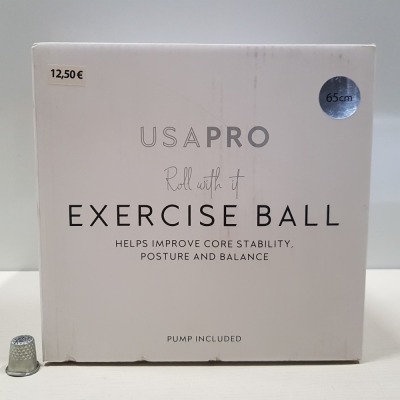 24 X BRAND NEW USA PRO EXERCISE BALL SIZE 65CM WITH PUMP INCLUDED - IN 2 BOXES