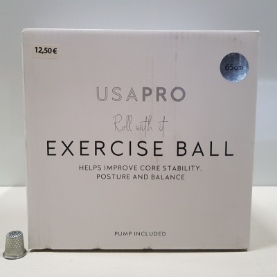 24 X BRAND NEW USA PRO EXERCISE BALL SIZE 65CM WITH PUMP INCLUDED - IN 2 BOXES