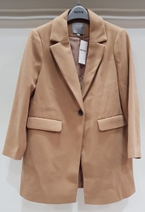 13 X BRAND NEW DOROTHY PERKINS CAMEL COAT JACKETS IN SIZE 10 - RRP £48 - TOTAL £624