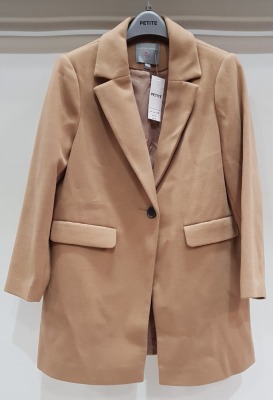 13 X BRAND NEW DOROTHY PERKINS CAMEL COAT JACKETS IN SIZE 10 - RRP £48 - TOTAL £624