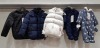 26 X BRAND NEW MIXED COAT LOT CONTAINING TED BAKER PADDED COAT - ZARA COAT - BRIT ISLAND COAT - CATIMINI COAT - JOHN LEWIS ALL IN ONE BABY SUIT ALL IN VARIOUS CHILDRENS/KIDS SIZES