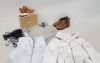 17 X PIECE MIXED LOT TO INCLUDE TOMMY HILFIGER SHOES - MICHAEL KORS TRAINERS (BOXED) - UGG BOOTS - ZARA COAT - RALPH LAUREN JUMPER - CURTAINS - BABYLISS HAIR DRYER ETC IN 3 TRAYS