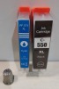 APPROX 500+ BRAND NEW CANON COMPATIBLE INK CARTRIDGES TO INCLUDE MODELS - C-550XLBK - PF-571XLC IN 2 BOXES