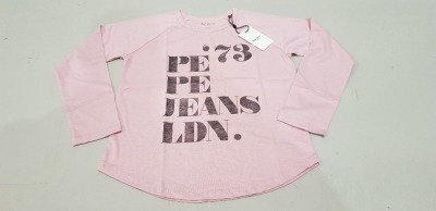 32 X BRAND NEW PEPE JEANS KIDS MUNCHIE T-SHIRTS - IN PINK - IN VARIOUS SIZES TO INCLUDE ( UK KIDS 12 / 14 / 16 ) - PICK LOOSE