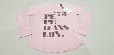 31 X BRAND NEW PEPE JEANS KIDS MUNCHIE T-SHIRTS - IN PINK - IN VARIOUS SIZES TO INCLUDE ( UK KIDS 12 / 14 / 16 ) - PICK LOOSE