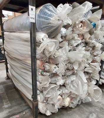 APPROX 120 PART ROLLS OF FABRICS IN ASSORTED COLOURS & DESIGNS (IN A FULL STILLAGE NOT INCLUDED)