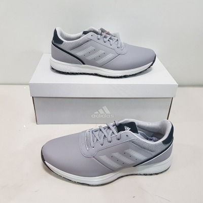 6 X BRAND NEW BOXED ADIDAS GOLF TRAINERS IN GREY / BLACK ALL IN SIZE UK 8 ( GZ3884)