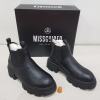 15 X BRAND NEW MISSGUIDED BLACK FAUX LEATHER CHUNKY DOUBLE TAB CHELSEA BOOTS IN SIZE 5 - RRP-£45.00 TOTAL RRP-£675.00