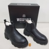 10 X BRAND NEW MISSGUIDED BLACK FAUX LEATHER CHUNKY DOUBLE TAB CHELSEA BOOTS IN SIZE 6 RRP-£45.00 TOTAL RRP-£450.00