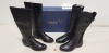 4 X BRAND NEW CAPRICE BOOT LOT CONTAINING 3 X CAPRICE LEATHER HIGH BOOTS WITH CROC STYLE SIZE 4 AND 6 - RRP£120.00 1 X CAPRICE TALL LEATHER BOOTS IN BLACK SIZE 4 - RRP£110.00