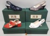 5 X BRAND NEW HB ITALIA SHOE LOT CONTAINING - 1X NAVY PATENT COURT SHOES SIZE 36 - 1 X VENEZIA SUEDE SANDALS SIZE 36 - 2 X LEOPARD SLING SHOES SIZE 37 AND 38 - 1X ARGENTO SANDALS SIZE 37 - RRP£79.95 PP