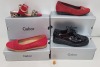 7 X BRAND NEW GABOR SHOE LOT CONTAINING - GABON BLACK PATENT BROGUE SHOE IN BLACK £110 - GABOR BLACK LEOPARD LOAFERS £65 - GABOR SUEDE BALLERINA PUMP IN RED £75 - GABOR ANIMAL PRINT MULE SHOE IN RED £65 ETC