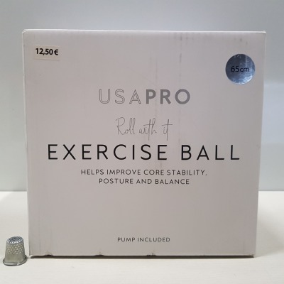 36 X BRAND NEW USA PRO EXERCISE BALL SIZE 65CM WITH PUMP INCLUDED - IN 3 BOXES