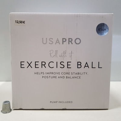 36 X BRAND NEW USA PRO EXERCISE BALL SIZE 65CM WITH PUMP INCLUDED - IN 3 BOXES