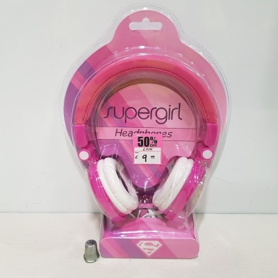 30 X BRAND NEW SUPER GIRL CUSHIONED HEADPHONES