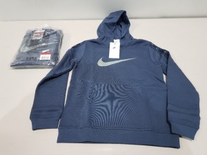 11 X BRAND NEW NIKE KIDS BLUE HOODED JUMPERS SIZE LARGE