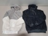 20 X BRAND NEW MIXED BWIV WOMANS BAGGY FLUFFY QUARTER ZIP SWEATSHIRTS / FLEECES - IN VARIOUS COLOURS TO INCLUDE PURE WHITE / LIGHT GREY AND GREY - IN VARIOUS SIZES TO INCLUDE L / XL / - IN 2 TRAYS