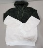 20 X BRAND NEW MIXED BWIV WOMANS BAGGY FLUFFY QUARTER ZIP FLEECES - ALL IN PURE WHITE AND GREEN - ALL IN SIZE UK L - IN 2 TRAYS