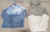 20 X BRAND NEW MIXED BWIV WOMANS BAGGY FLUFFY QUARTER ZIP SWEATSHIRTS - IN VARIOUS COLOURS TO INCLUDE BLUE AND PURE WHITE AND LIGHT GREY - IN SIZES UK M / XL - IN 2 TRAYS