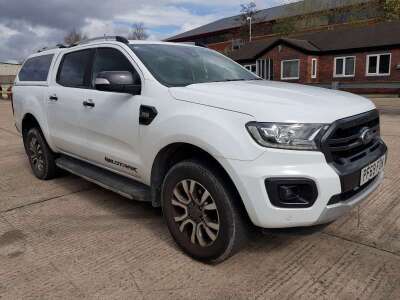 WHITE FORD RANGER WILDTRAK TDCI 4X4 DIESEL PICKUP 3198CC REG: PF69FON VIN NO: 6FPPXXMJ2PKL15312 FIRST REGISTERED 30/11/2019 MILEAGE: 34,049 2 KEYS V5 MOT EXPIRES 29/11/2023 CLIMATE CONTROL, CRUISE CONTROL, AUTOMATIC, SAT NAV, ELECTRIC FRONT SEATS, HEATED