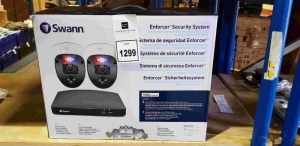 1 X COMPLETE SET SWANN ENFORCER SECURITY SYSTEM - INCLUDES 2 X 1080P CAMERAS / 4 CHANNEL DVR 1 TB HARD DRIVE / MOUSE ETC - IN 1 BOX